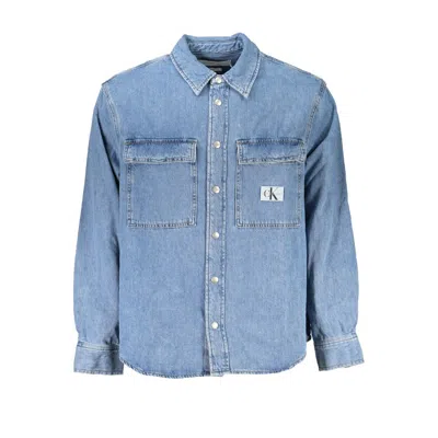 Calvin Klein Blue Utility Denim Jacket In Light Blue