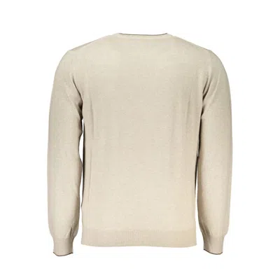 Harmont & Blaine Beige Crew Neck Luxury Sweater With Embroidery In Beige