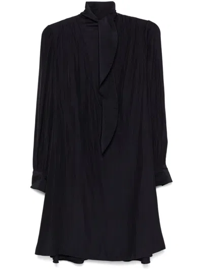 Lanvin Draped Detailing Knee Length Dress In Blue
