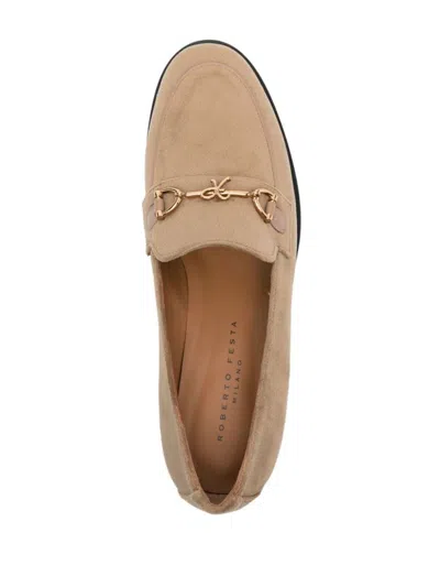 Roberto Festa Flat Shoes In Gold