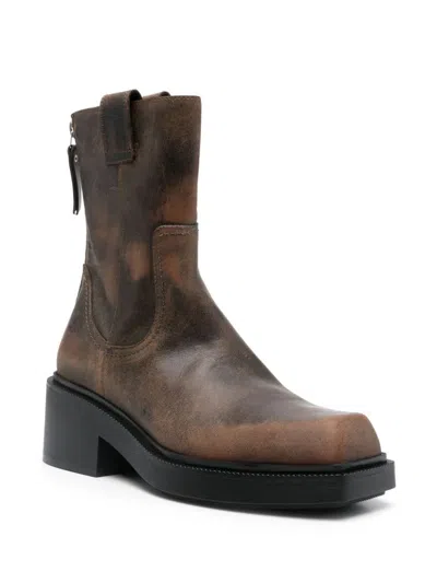 Vic Matie 55mm Fray Ankle Boots In Cookie
