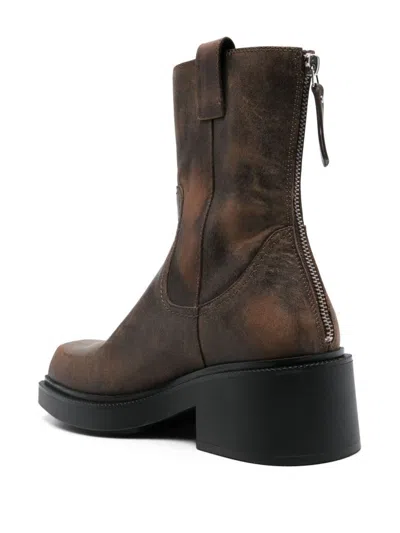Vic Matie 55mm Fray Ankle Boots In Cookie
