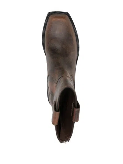 Vic Matie 55mm Fray Ankle Boots In Cookie