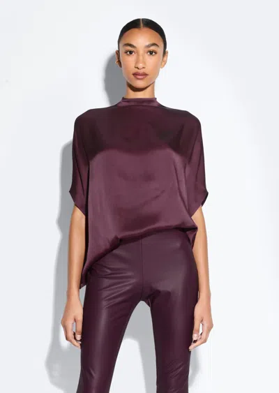Lapointe Satin Cape Tee In Mulberry