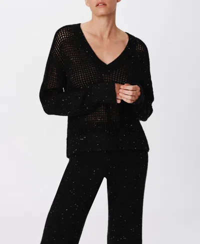 Atm Anthony Thomas Melillo Sequined Sweater In Black