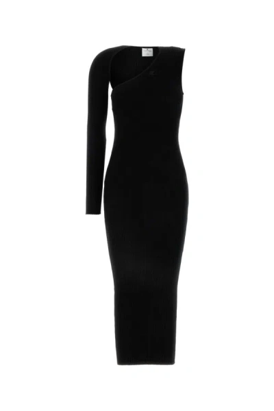 Courrèges Courreges Women Long One-shoulder Dress In Black