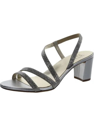 Naturalizer Vanessa 2 Womens Embellished Slingback Evening Sandals In Silver