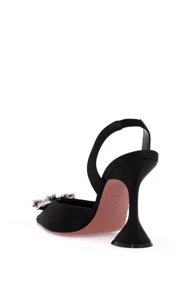 Shop Amina Muaddi Slingback Satin Begum