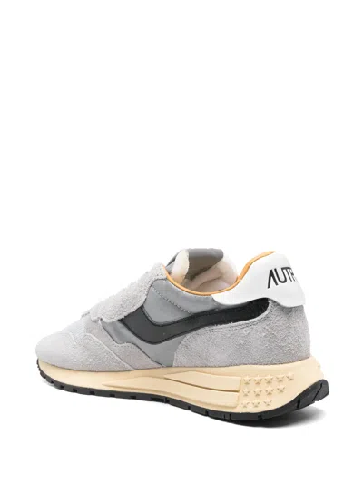 Autry Gray Suede And Nylon Reelwind Low Sneakers And Space