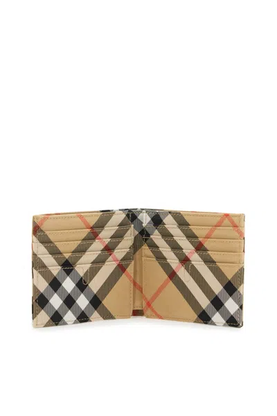 Shop Burberry Bi Fold Check Wallet With Ekd