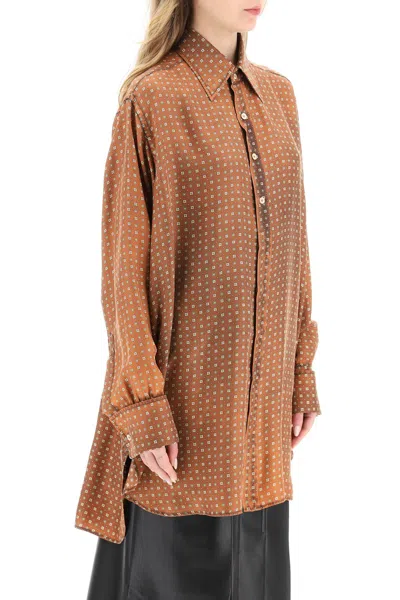 Shop Maison Margiela Scarf Print Oversized Shirt