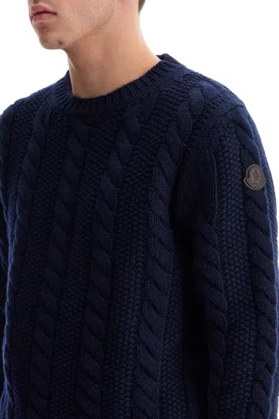 Shop Moncler Wool And Cashmere Cable Knit Pullover