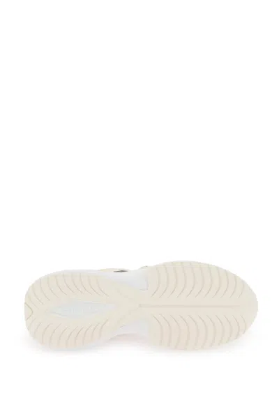 Pinko Leather And Fabric Ariel 2.0 Low Top Sneakers With Mirrored In White