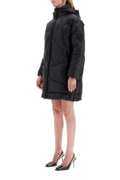 Shop Pinko Mid Length Down Jacket With Hood