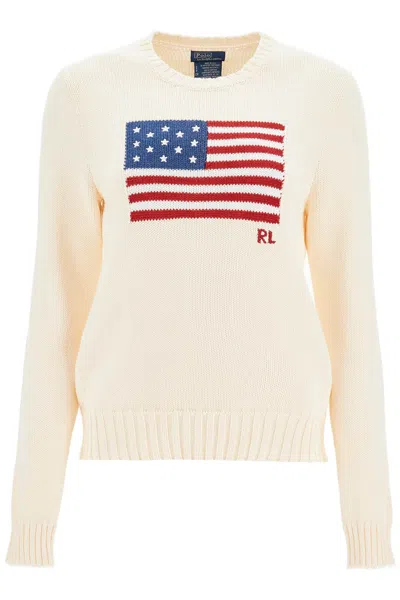 Shop Polo Ralph Lauren "cotton Pullover With Flag Design