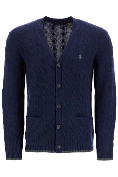 Shop Polo Ralph Lauren Wool And Cashmere Braided Cardigan