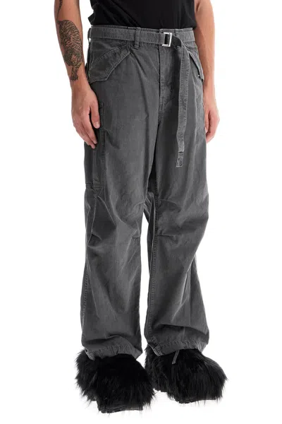 Sacai Gray Garment Dye Rip Stop Cargo Pants