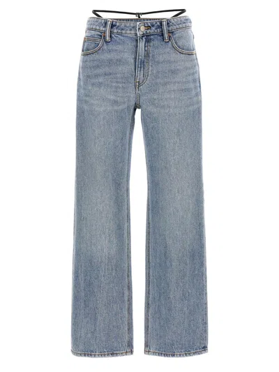 Alexander Wang Prestyle Diamante Charm Jeans In Blue