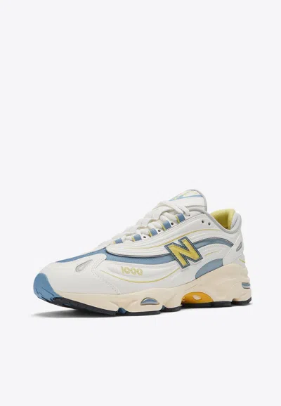 Shop New Balance 1000 Low-top Sneakers In Sea Salt With Heron Blue In White
