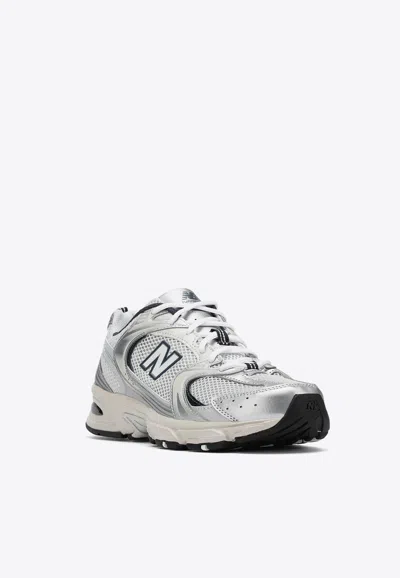 New Balance 530 Low-top Sneakers In Silver Metallic With Summer Fog And Nb Navy In Silver