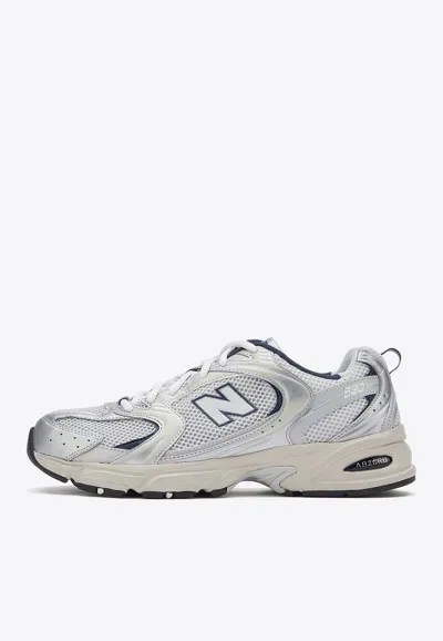 New Balance 530 Low-top Sneakers In Silver Metallic With Summer Fog And Nb Navy In Silver