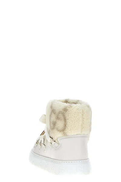 Gucci Women's Wool-effect Booties In White