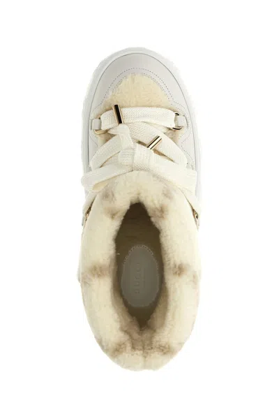 Gucci Women's Wool-effect Booties In White