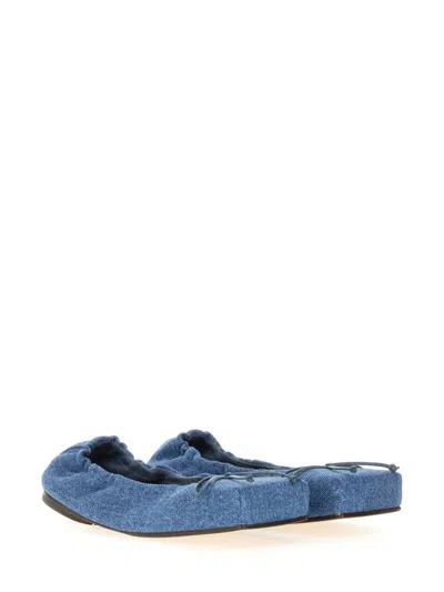 Jacquemus Les Ballerines Bow Square Toe Denim Ballet Flat In Multicolor