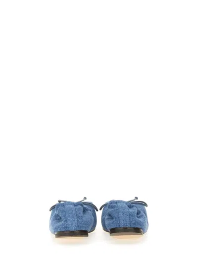 Jacquemus Les Ballerines Bow Square Toe Denim Ballet Flat In Multicolor