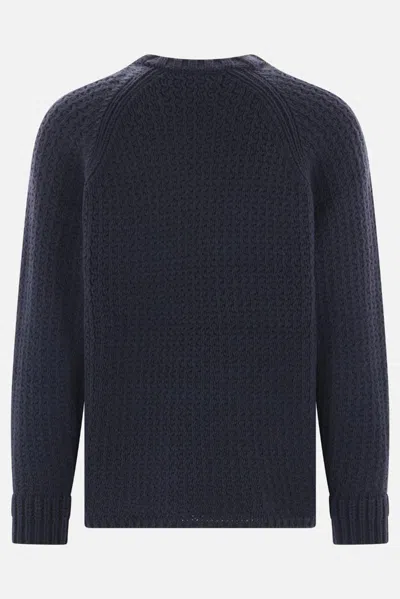 Undercover Round-neck Long-sleeved Sweater In Blue