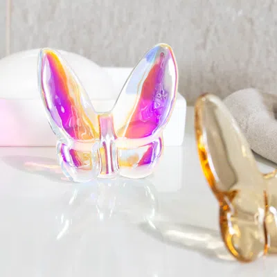 Lainy Home Le Mariposa Crystal Butterfly Figurine In Iridescent