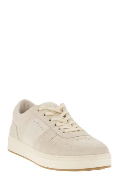 Hogan Smooth And Suede Leather H-tv Sneakers In Beige