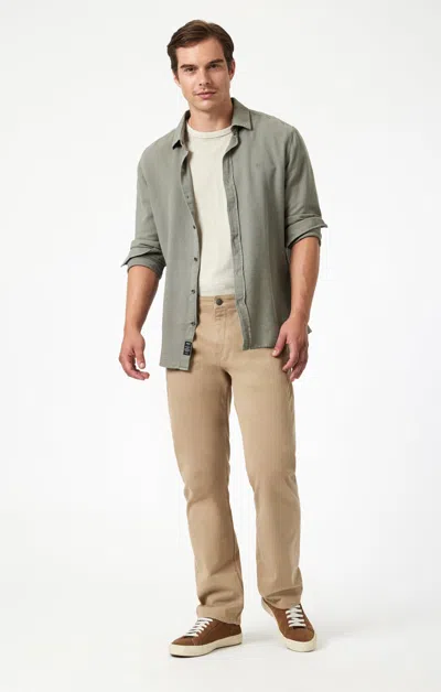 Mavi Matt Relaxed Straight Leg In Khaki Casual Twill In Tan