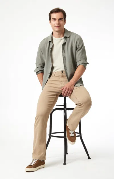 Mavi Matt Relaxed Straight Leg In Khaki Casual Twill In Tan