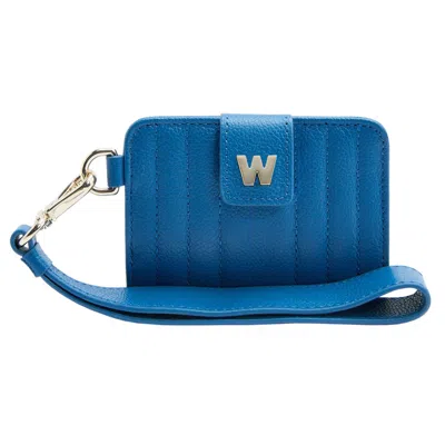 Wolf 1834 Mimi Credit Card Holder With Wristlet In In Blue