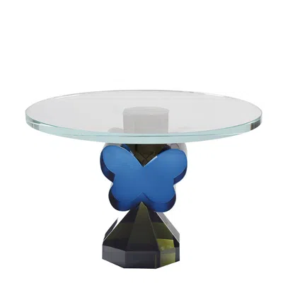 Lainy Home 9" Butterfly Cake Plate In Smoke/navy