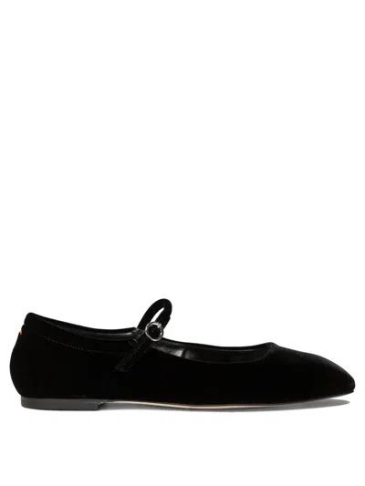 Shop Aeyde "uma" Velvet Ballet Flats In Black