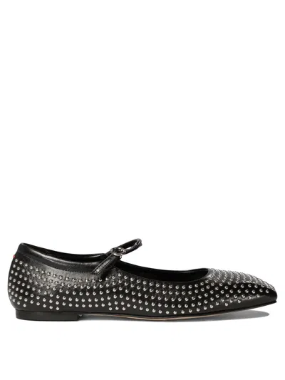 Shop Aeyde "uma" Mini Studded Ballet Flats In Black