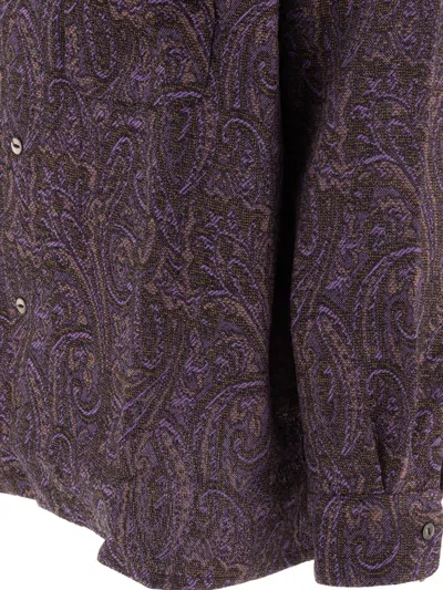 Shop Needles Paisley Wool Shirt In Purple