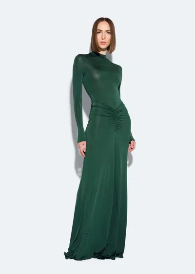 Lapointe Jersey Ruched Maxi Skirt In Forest