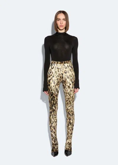 Lapointe Velvet Leopard Split Hem Legging In Leopard