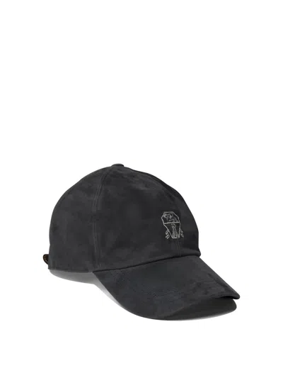 Shop Brunello Cucinelli Lightweight Suede Baseball Cap With Embroidered Logo