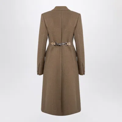 Burberry Beige Single-breasted Wool Coat