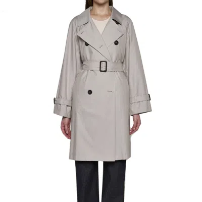 Max Mara The Cube Blend Cotton Trench Coat Women In Gray