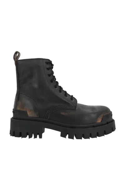 Shop Balenciaga Boots In Black+brown