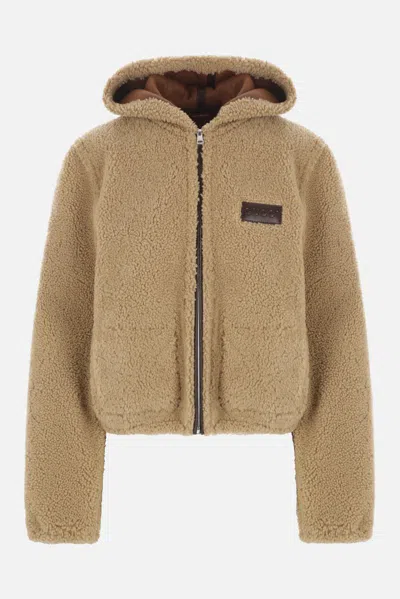 Shop Gucci Coats In Shearling Camel