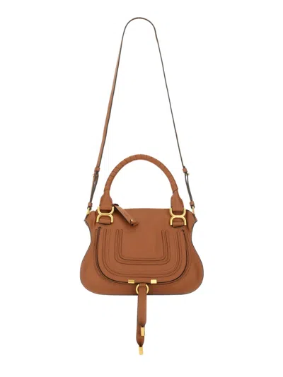 Chloé Chloe Women Brown Leather Medium Marcie Handbag In Multicolor