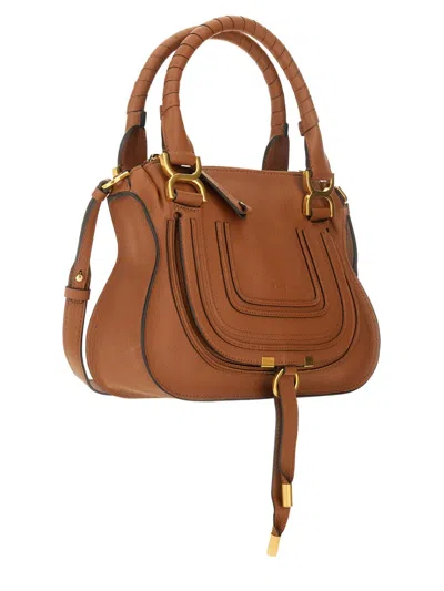 Chloé Chloe Women Brown Leather Medium Marcie Handbag In Multicolor