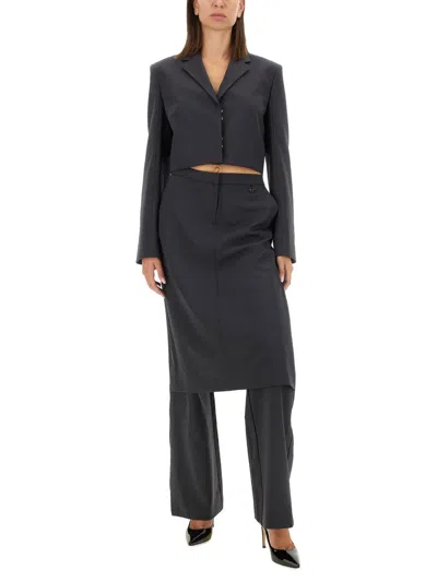 Diesel "g-milla-p1" Cropped Wool Blazer With Sartorial Lapels In Black