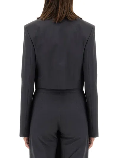 Diesel "g-milla-p1" Cropped Wool Blazer With Sartorial Lapels In Black